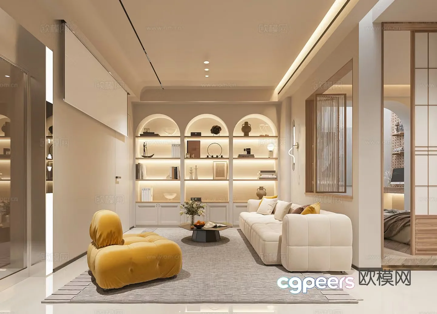 Modern basement 3d model