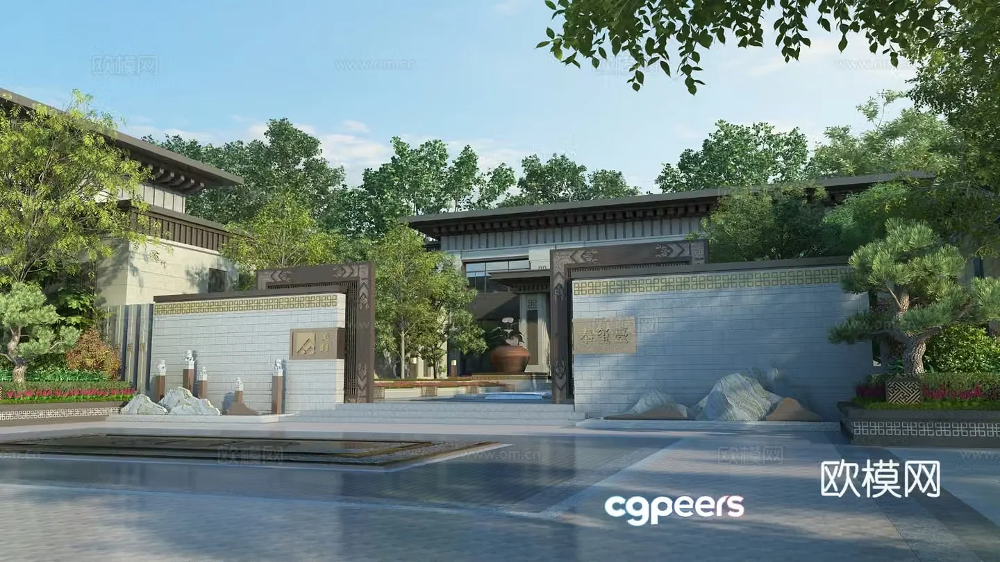 Modern garden landscape gate 3d model