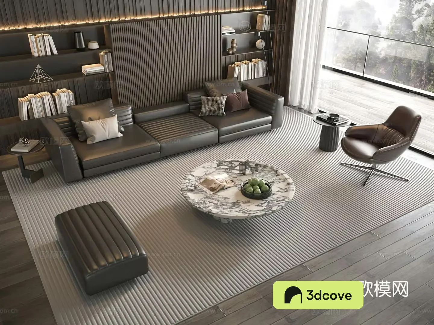 Minotti modern Italian sofa coffee table combination