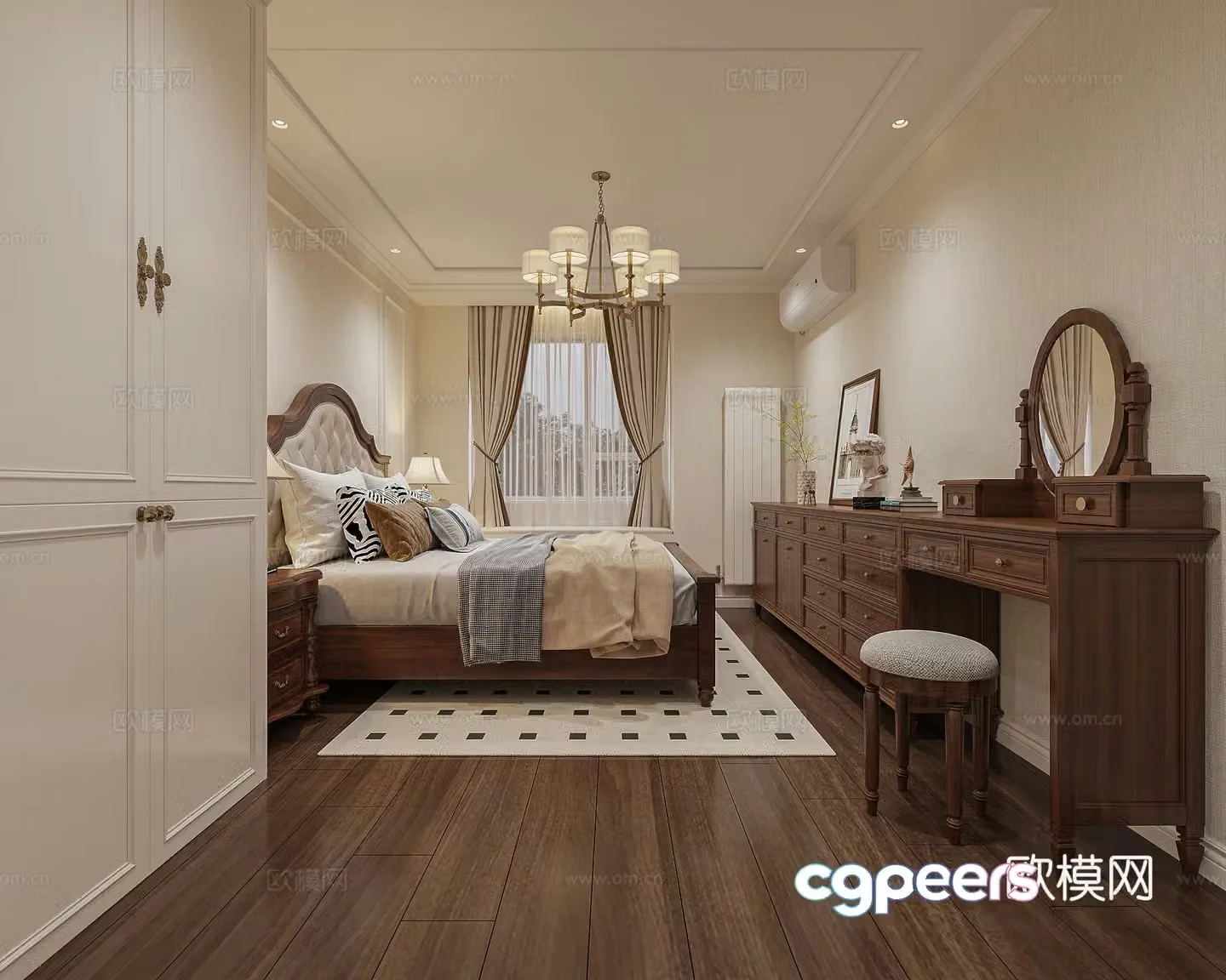 American bedroom 3d model