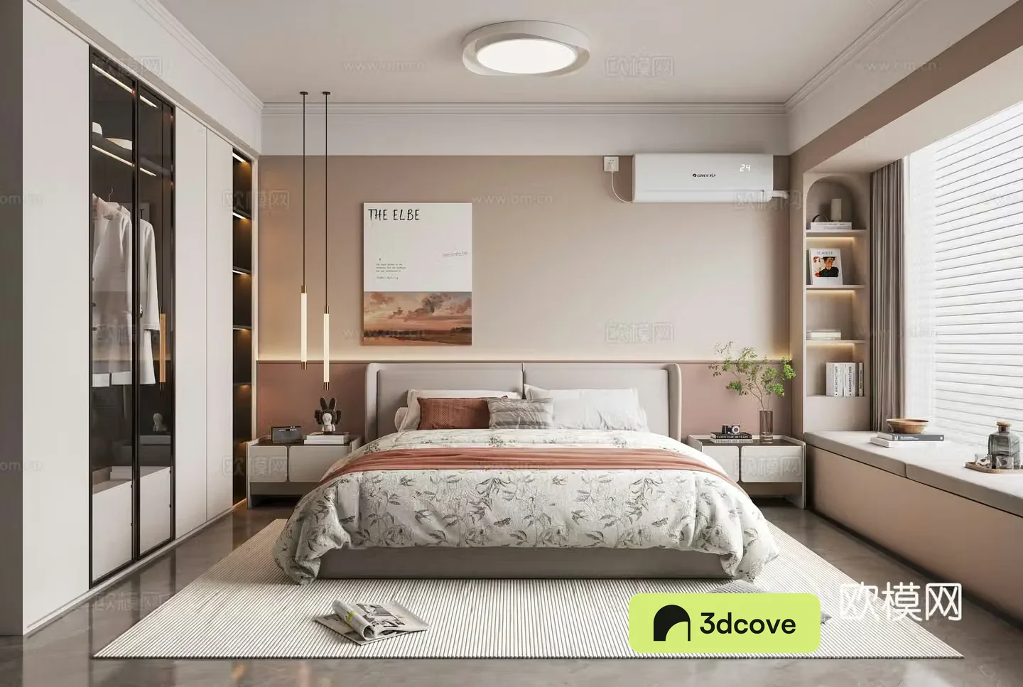 Modern minimalist bedroom