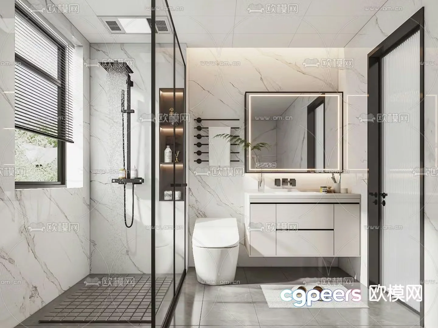 Modern bathroom bathroom 3d model