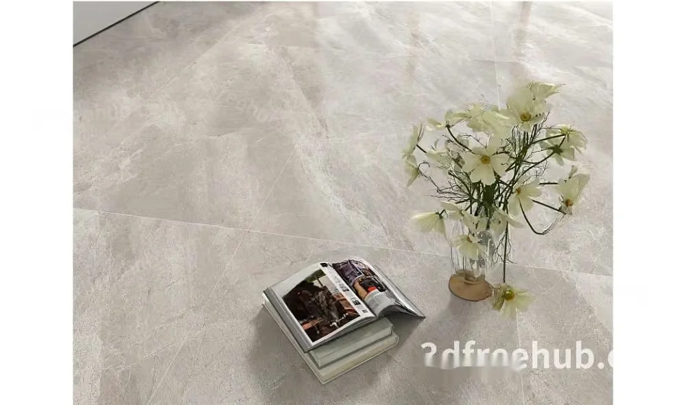 A Stack Of Books With A Vase Of Flowers 3D Model – 19888 – VRAY Render