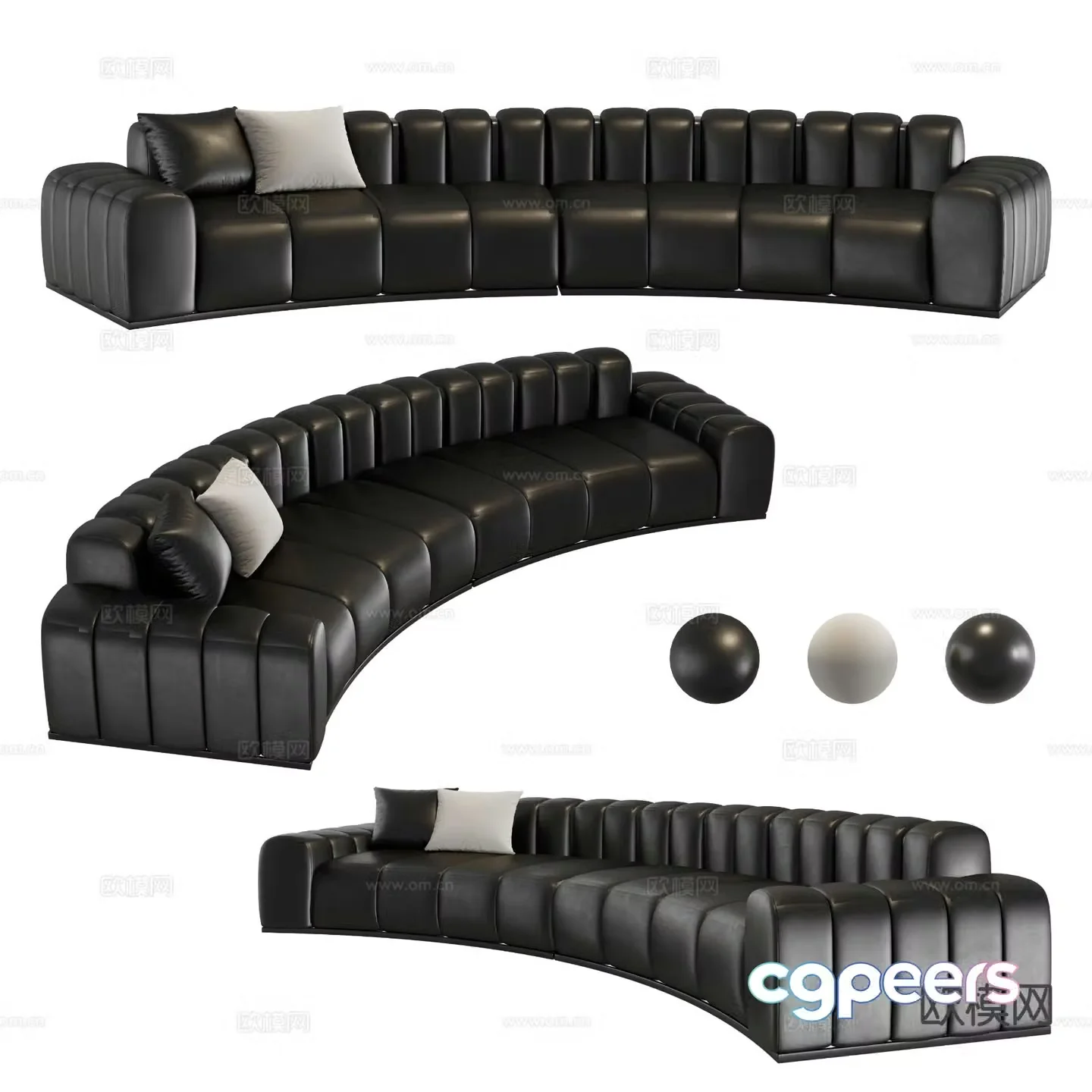 Special shaped sofa curved sofa 3d model