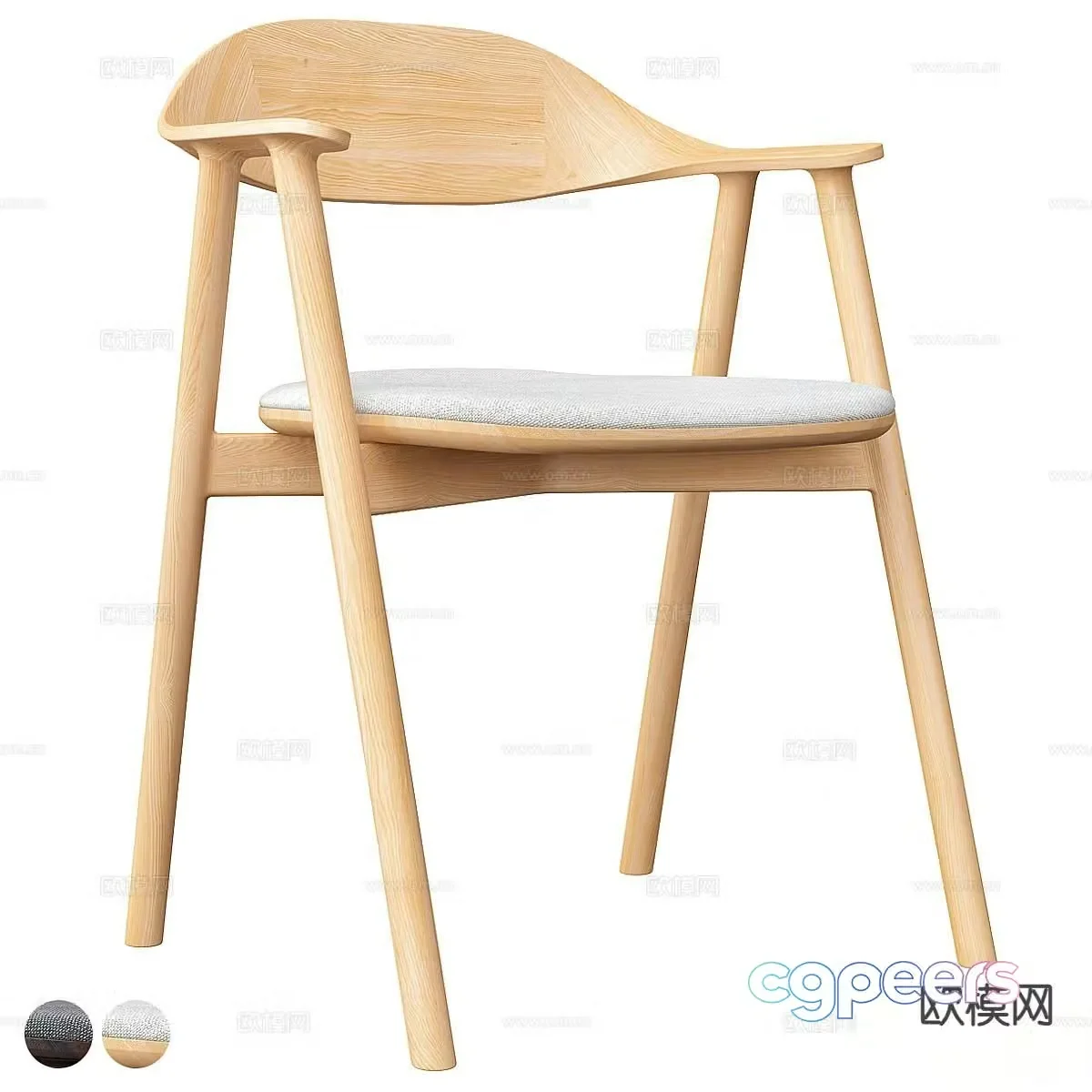 Patrick Norguet Nordic chair single chair dining chair 3d model