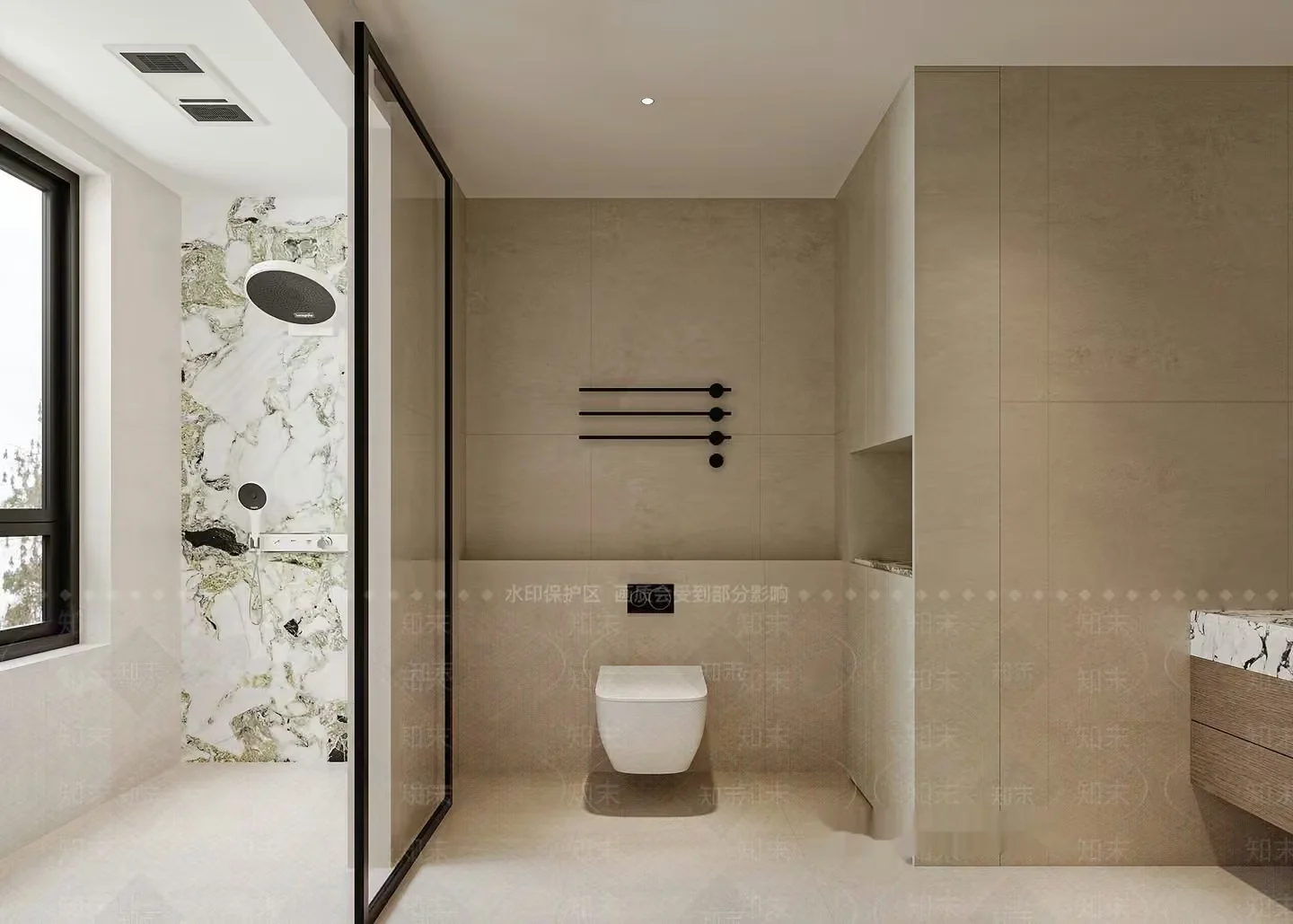 Modern Bathroom With A Toilet 3D Model – 14802 – CORONA Render