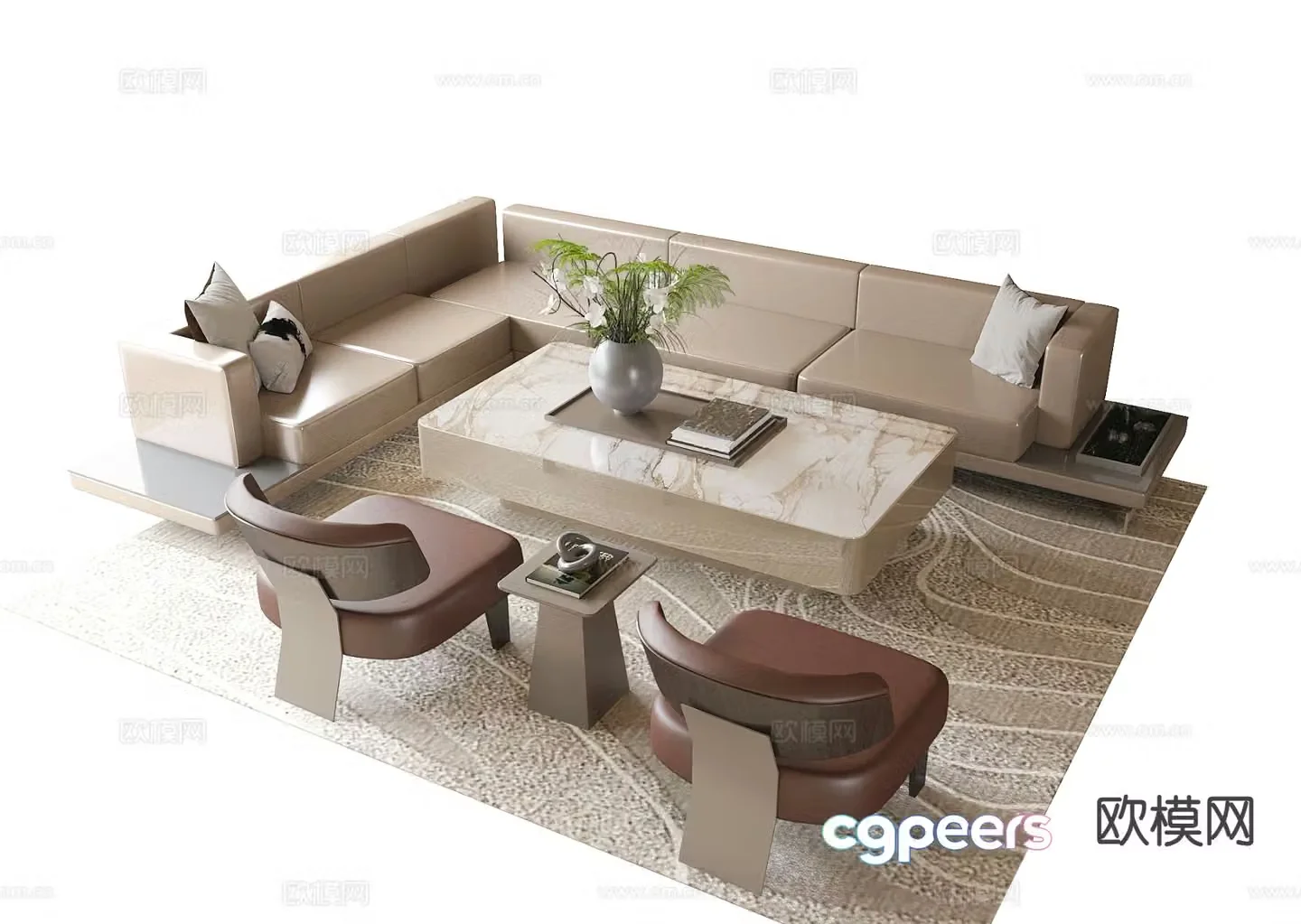 Modern sectional sofa 3d model