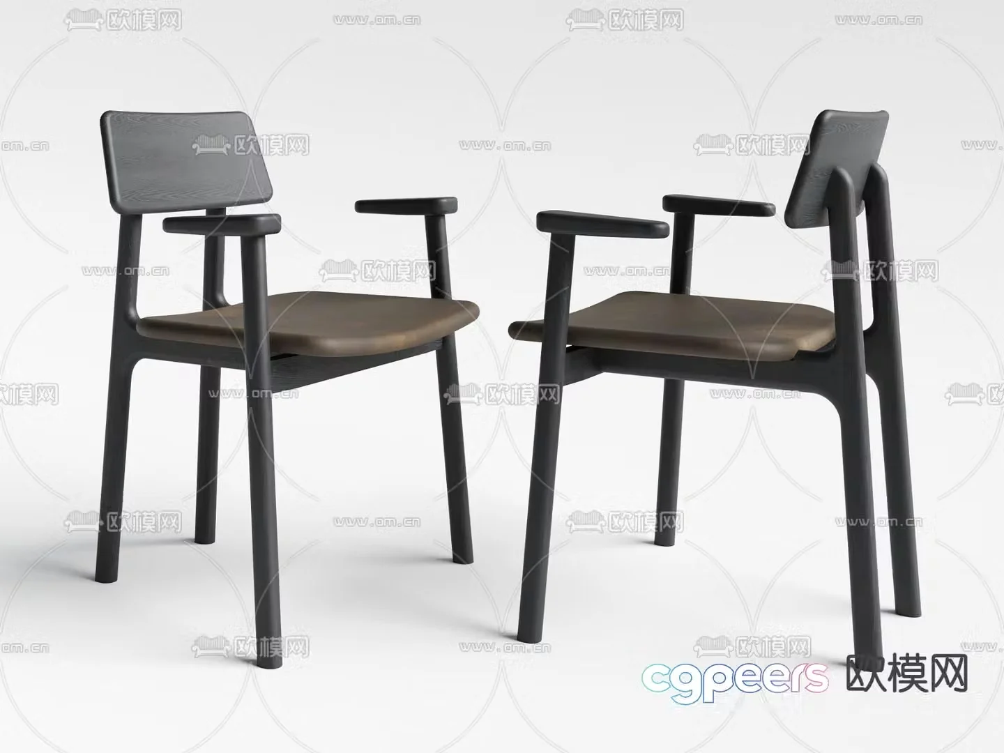 New Chinese dining chair single chair 3d model