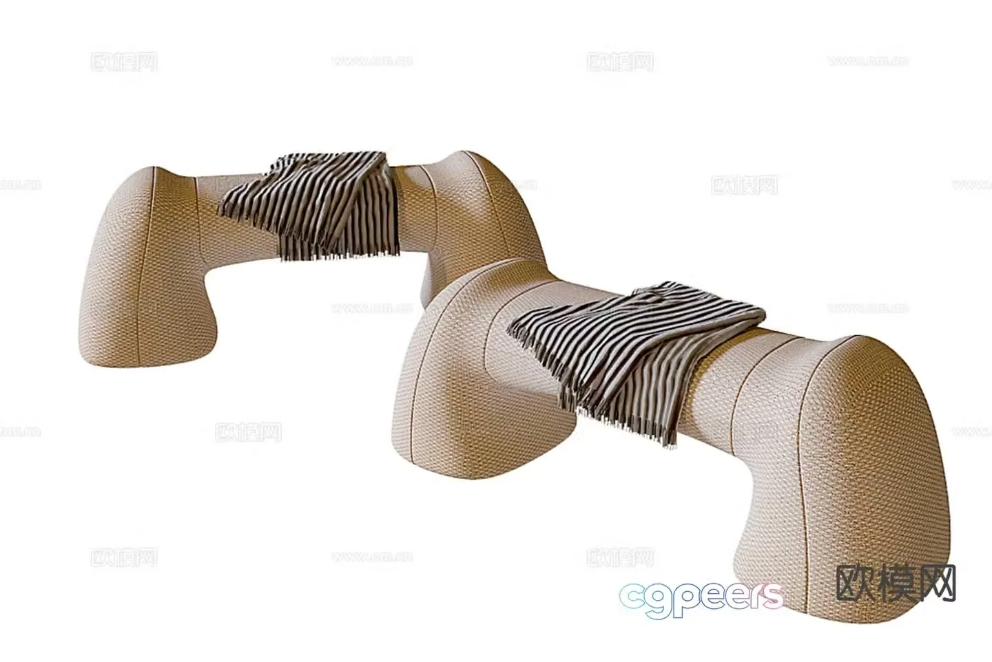 Modern stool sofa stool low stool 3d model