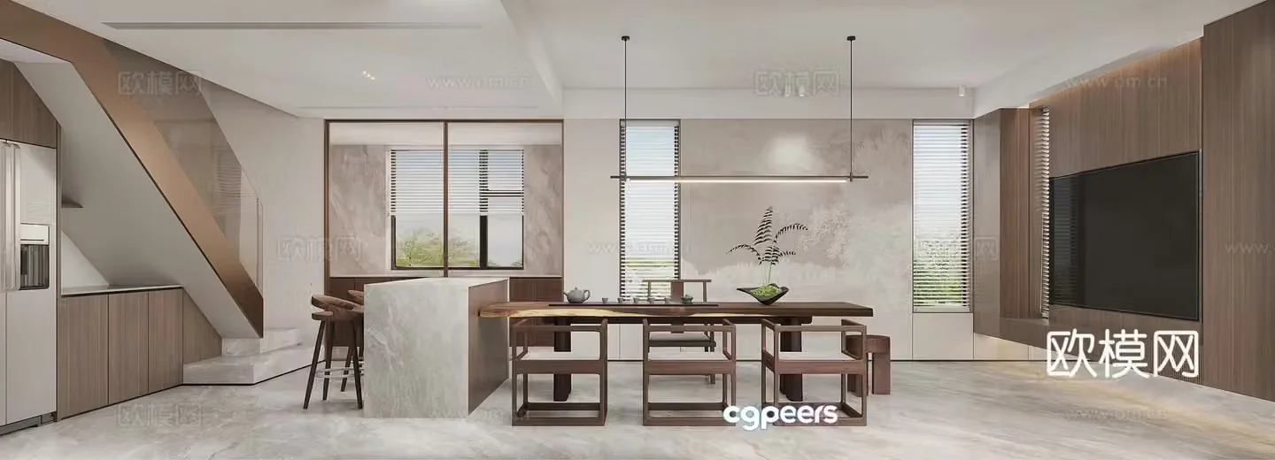 New Chinese living room 3D model