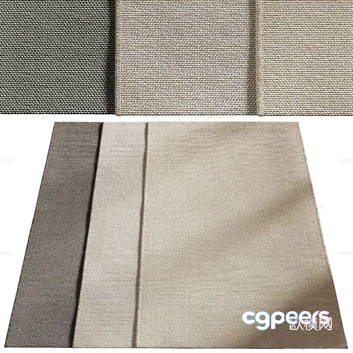 woven rug square rug 3d model