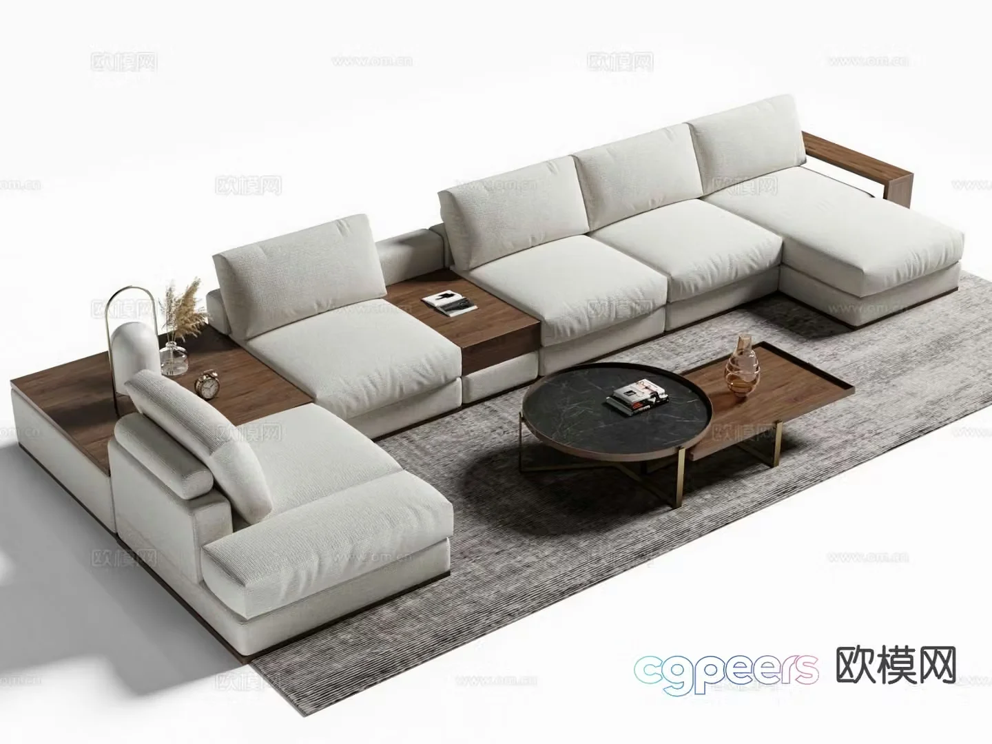 Modern sectional sofa 3d model