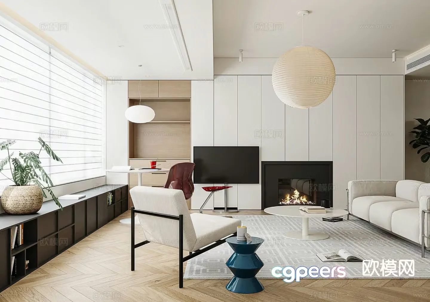 Dopamine living room Bauhaus living room 3d model