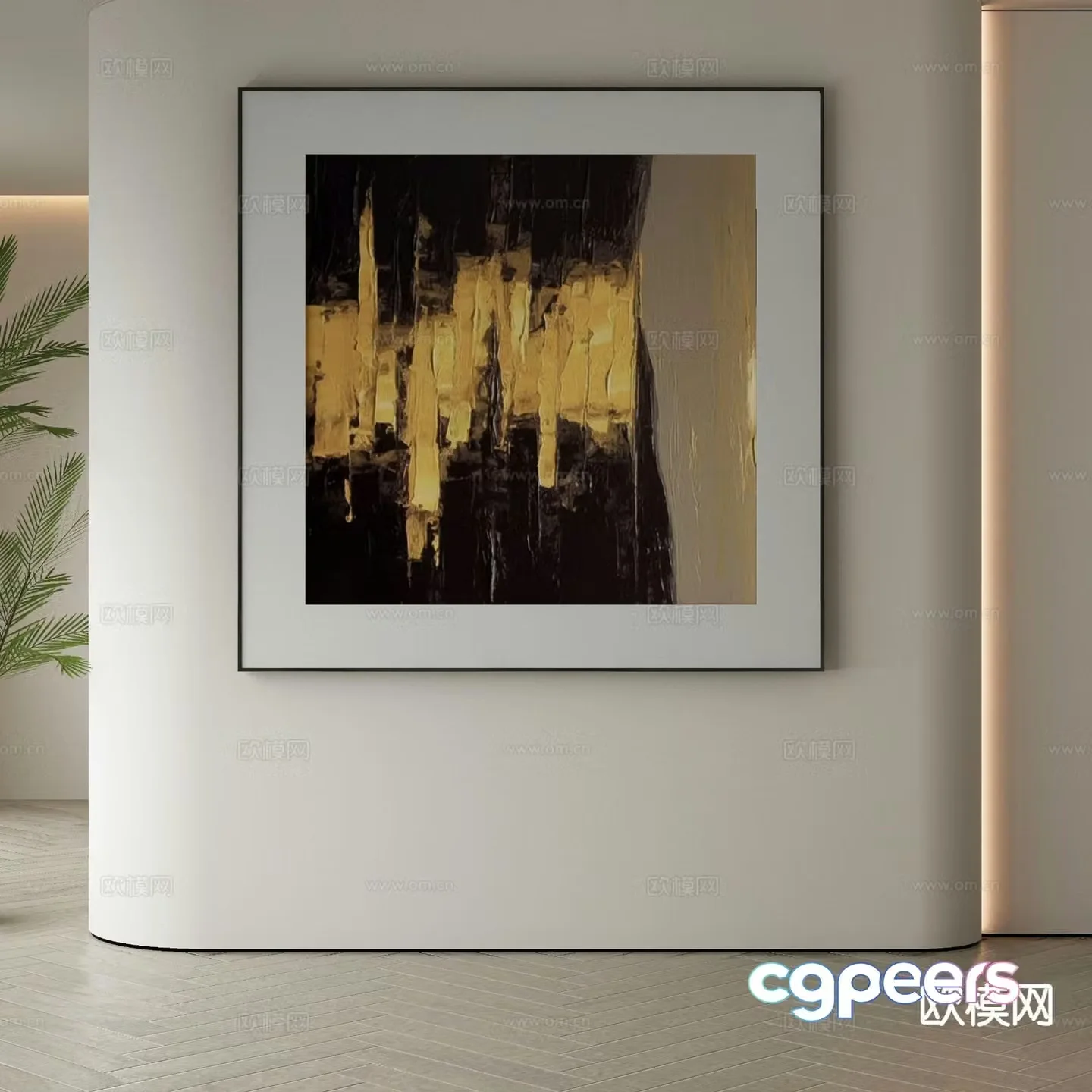 Modern decorative painting abstract painting 3d model