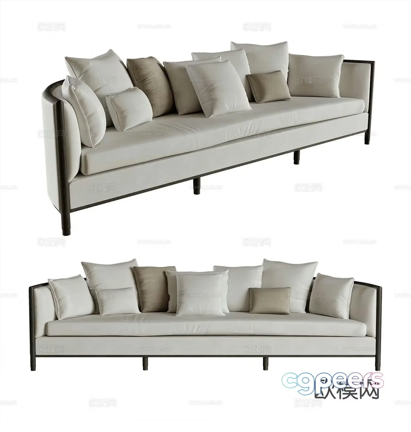 Modern multi-seater sofa 3d model