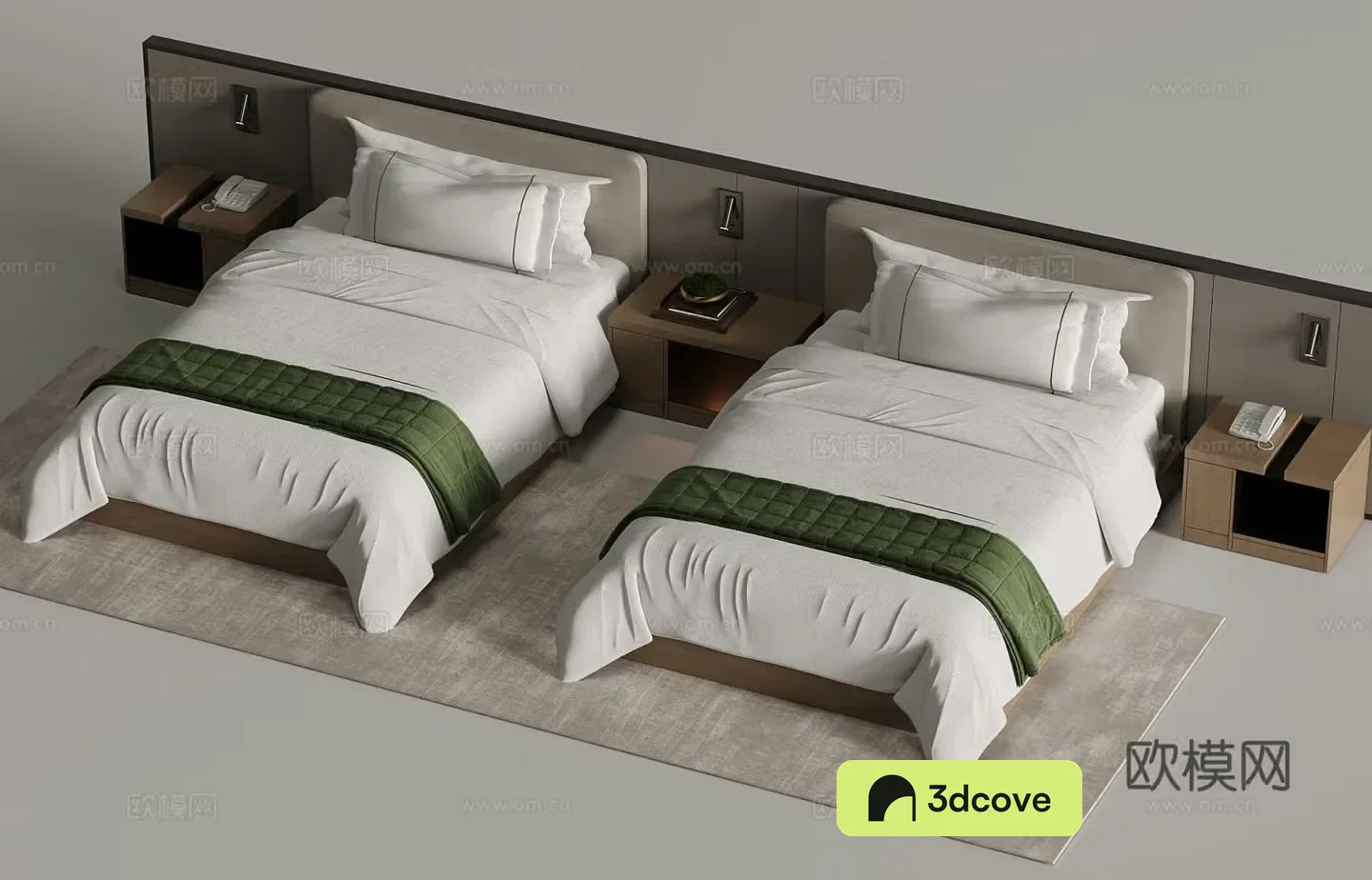 Bed Modern Single Bed Hotel Solid Wood Single Bed Solid Wood Bedside Table