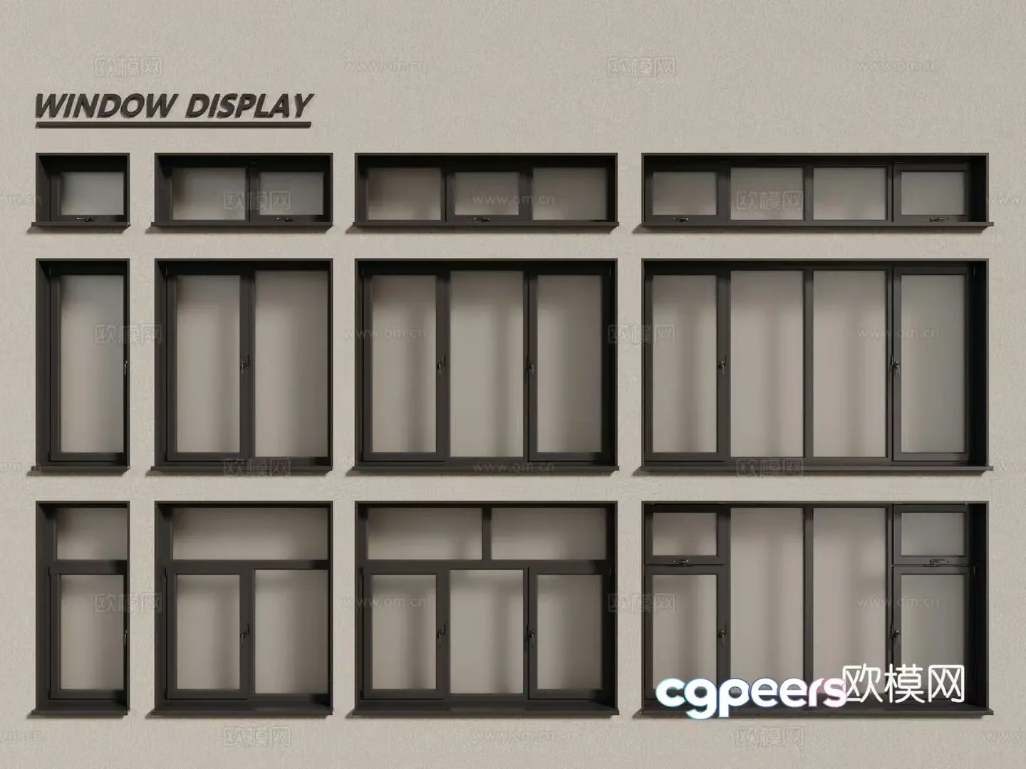 Modern windows aluminum alloy windows casement windows floor-to-ceiling windows 3d model
