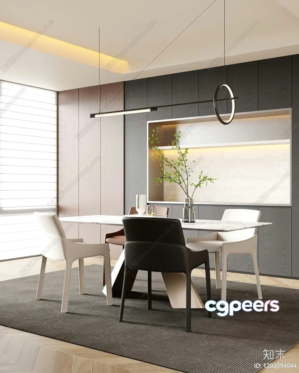 Modern Dining Room 3D Model – 11314 – CORONA Render