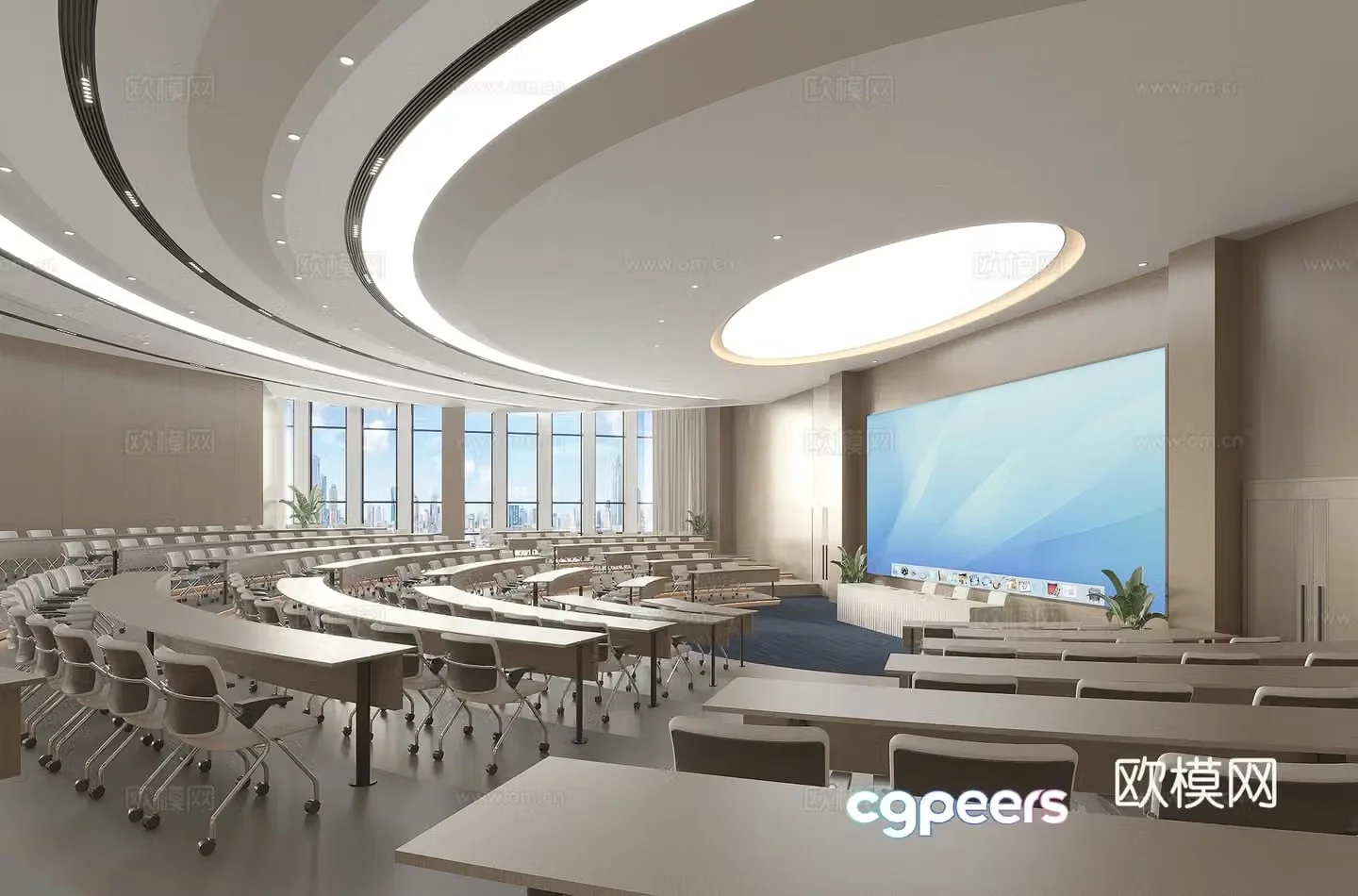 Modern conference room lecture hall training room 3d model