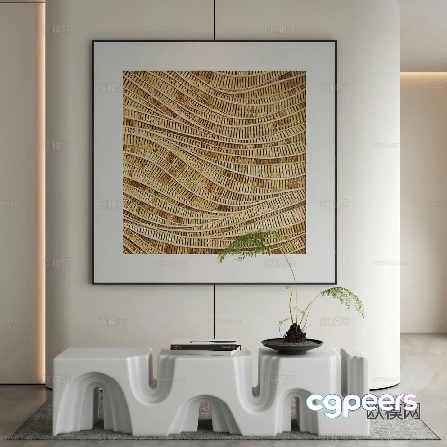 Modern decorative painting abstract hanging painting 3d model