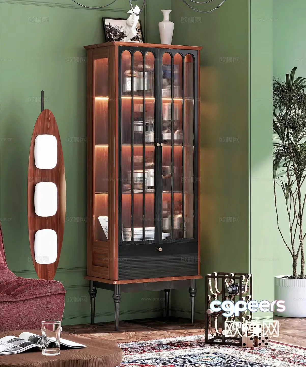 French wine cabinet 3D model