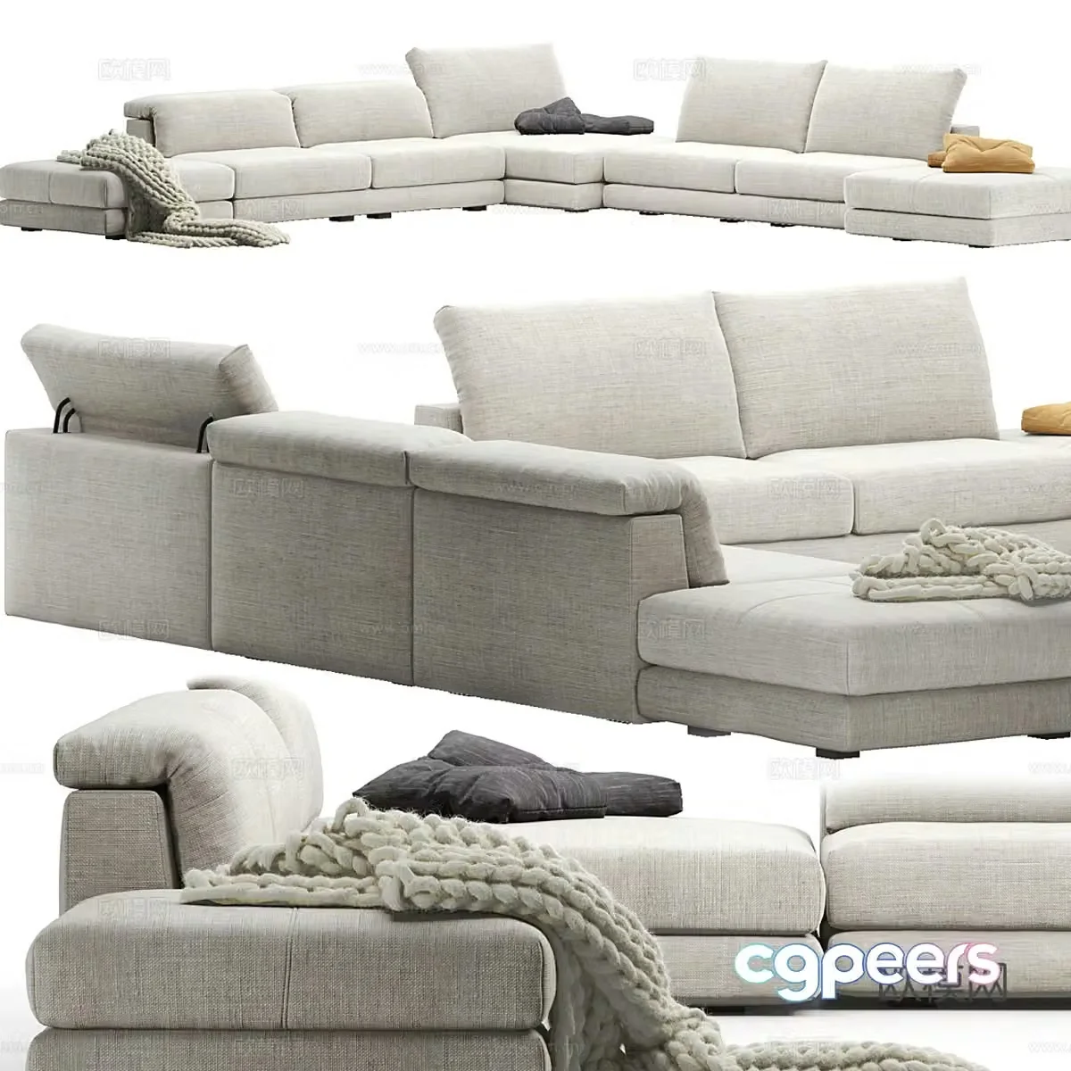 Modern William multiplayer sofa 3d model