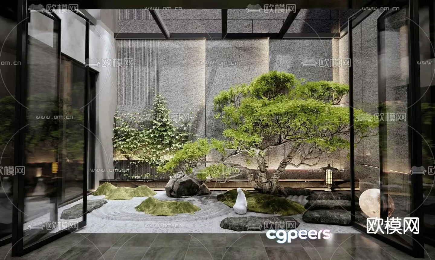 Lighting patio courtyard sketch 3d model