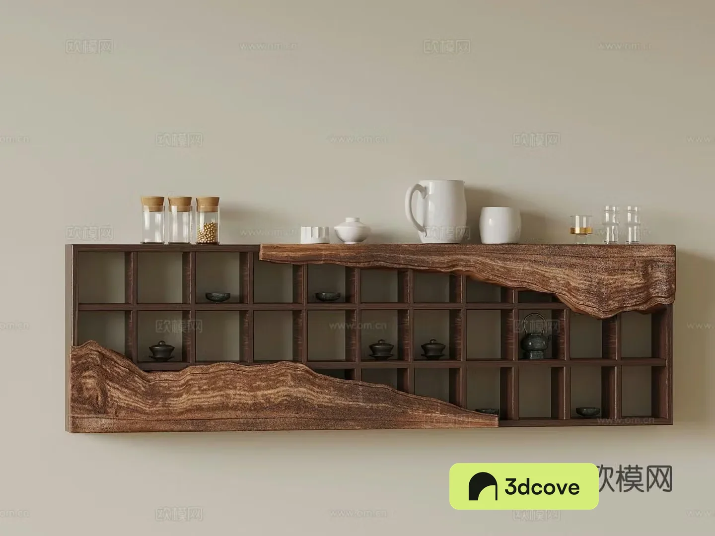 New Chinese style tea cabinet wall mounted cabinet