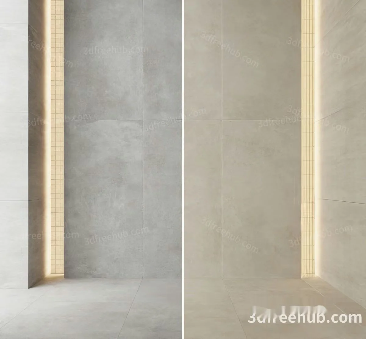 The Main Subject Is A Wall With A Light Strip And It Has A 3D Model – 19388 – VRAY Render