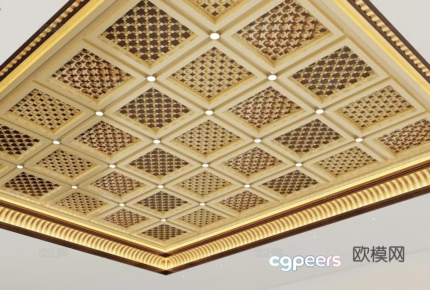 New Chinese style ceiling 3D model