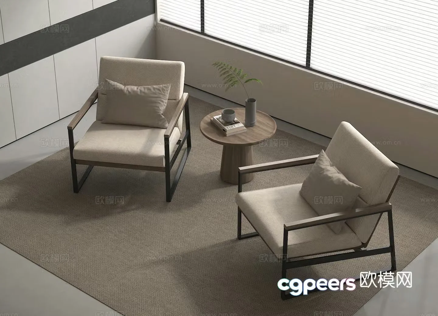 Casual table and chairs Sofa chair 3d model