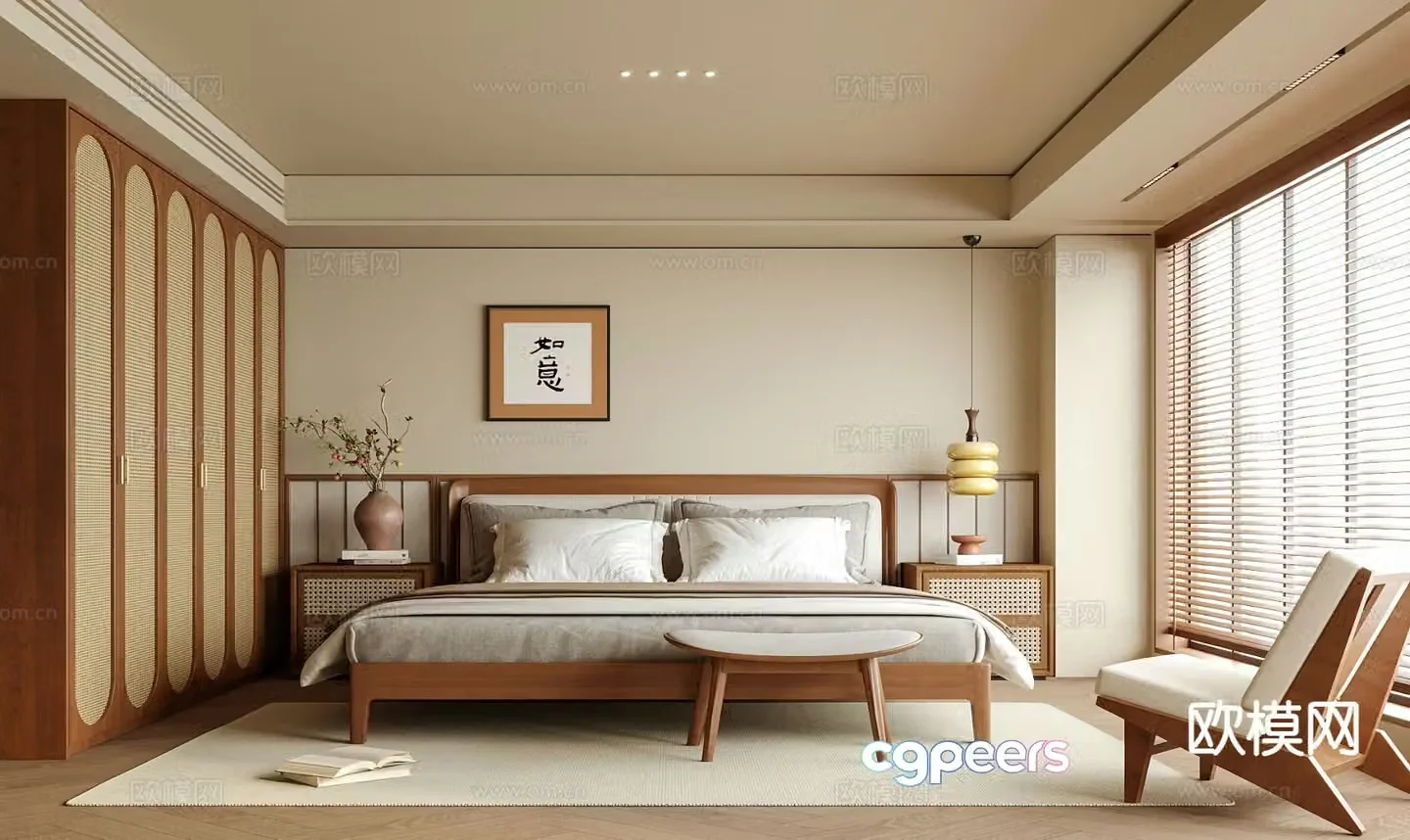 Japanese style bedroom master bedroom 3d model