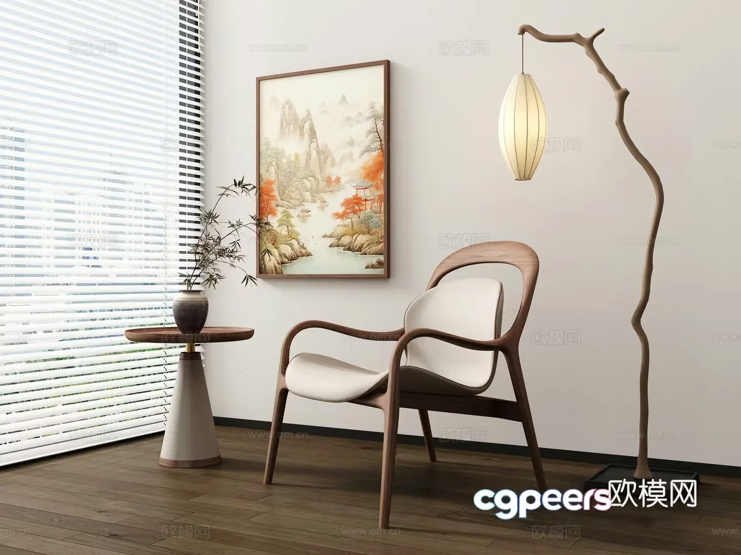 New Chinese casual chair 3D model