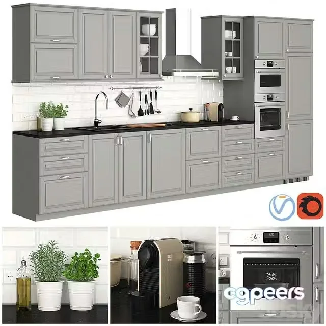 3ds Max Free – Ikea Metod Bodbyn Gray
