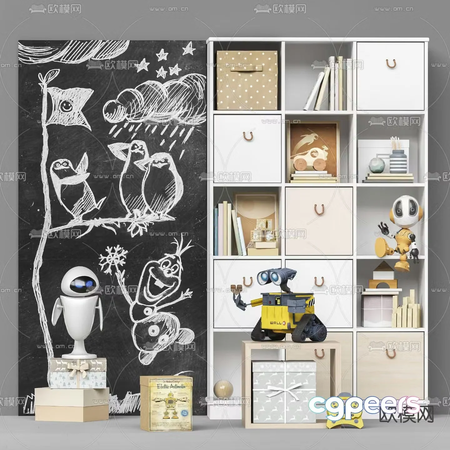 Modern children’s locker 3d model