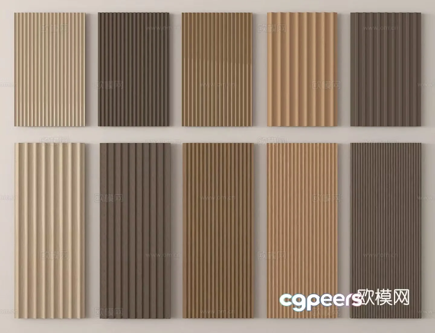 Wavy board Great Wall board Grid board Wall panel 3D model