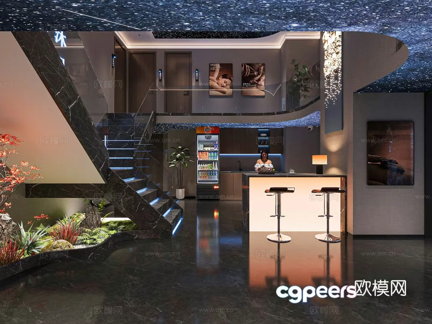 Modern SPA club 3d model