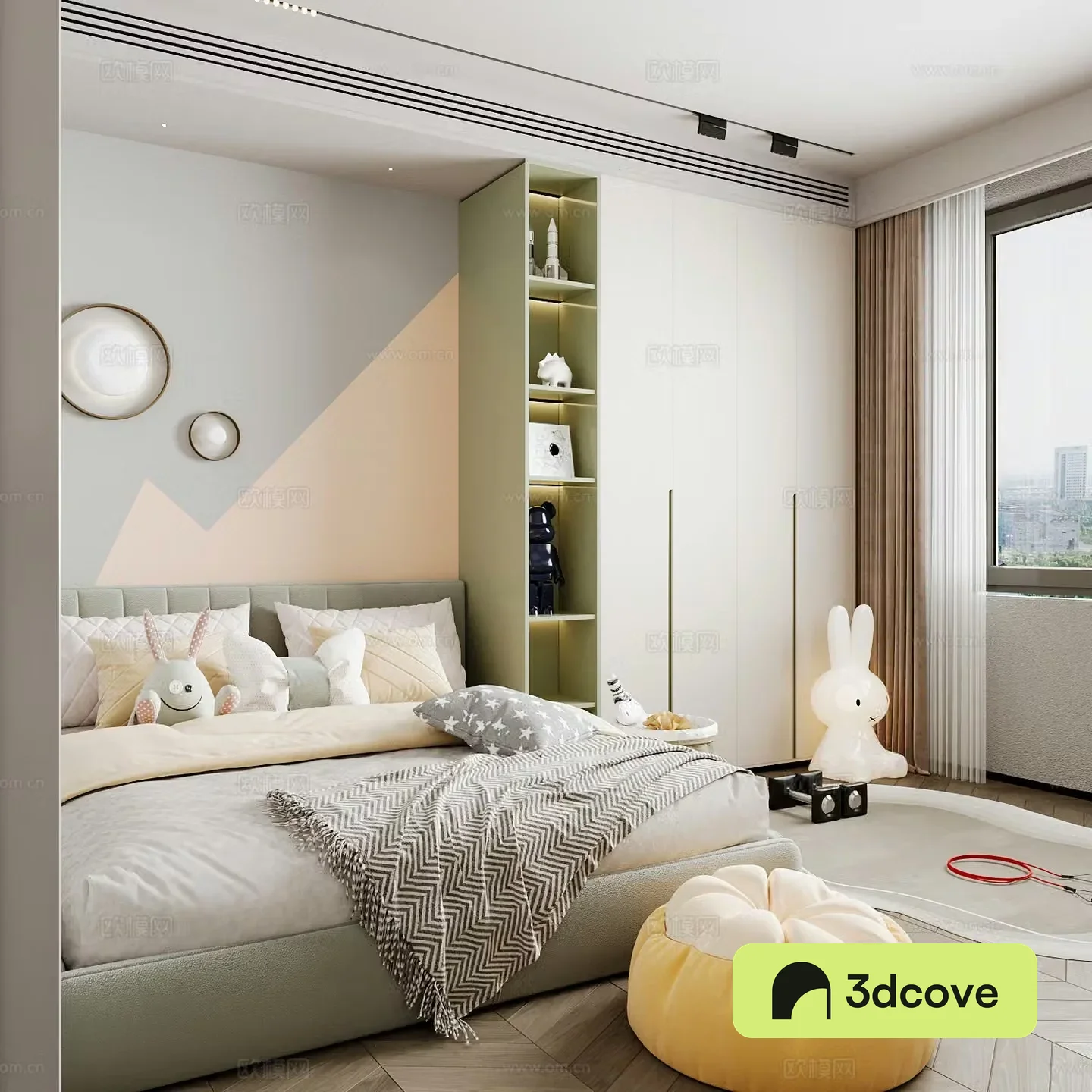 Modern children’s room boy’s room girl’s room children’s bed children’s wardrobe children’s desk