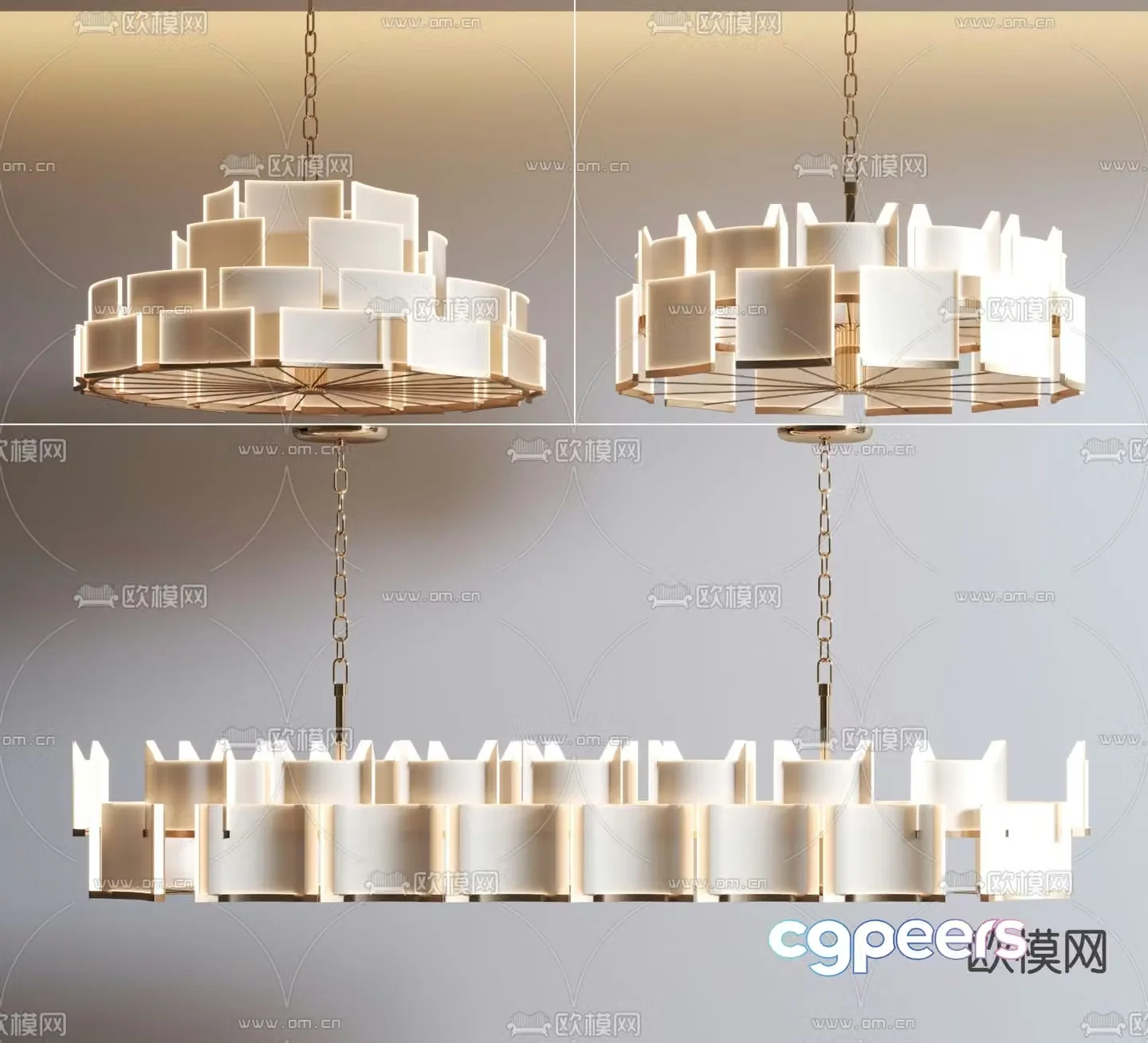 New Chinese style chandelier 3d model