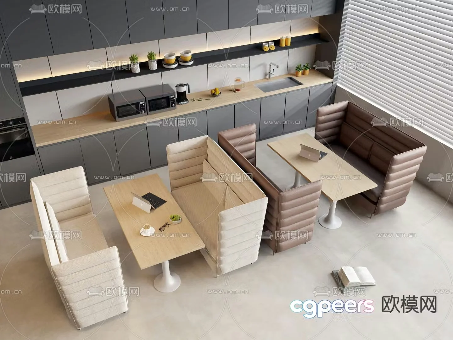Card seat sofa negotiation sofa card seat 3d model