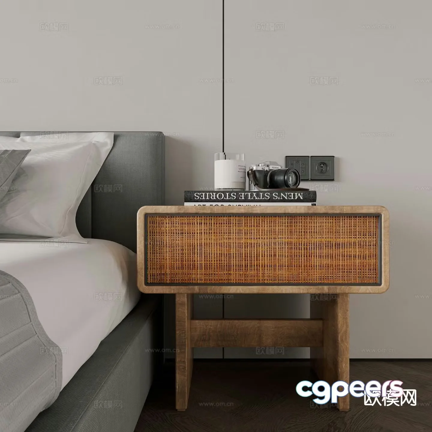 wabi-sabi bedside table 3d model