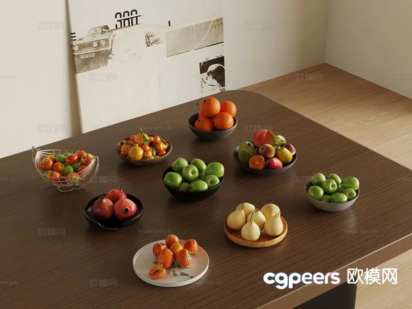 Fruit Fruit Tray Fruit Tray Banana 3d Model