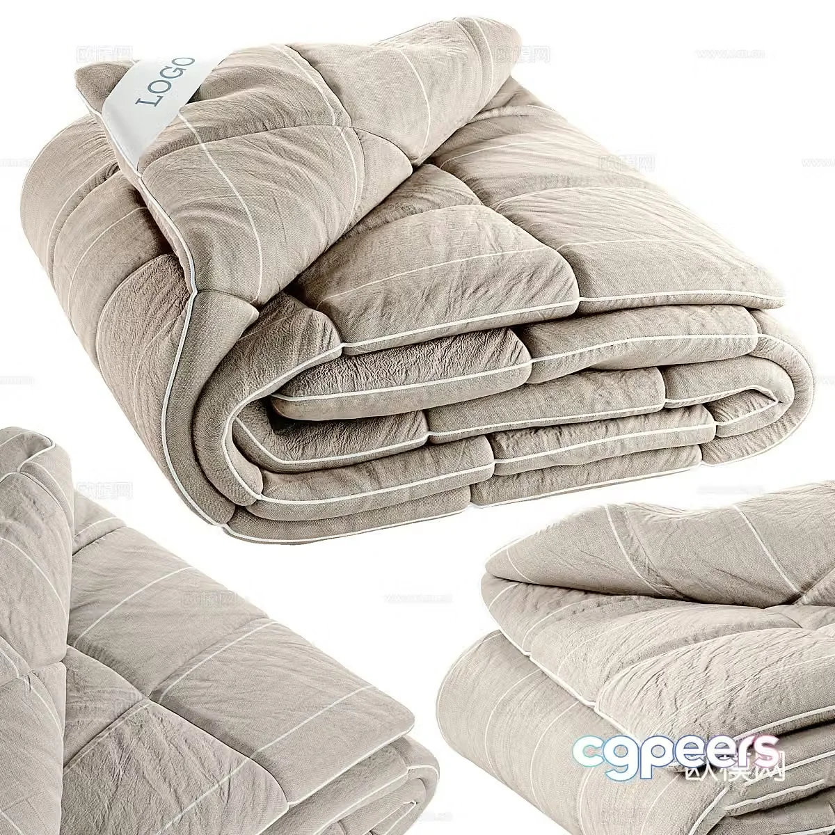 Quilt blanket folding blanket 3d model