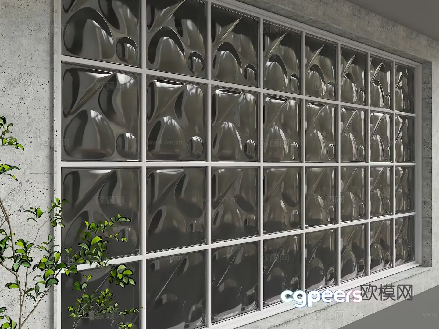 Modern glass partition 3d model