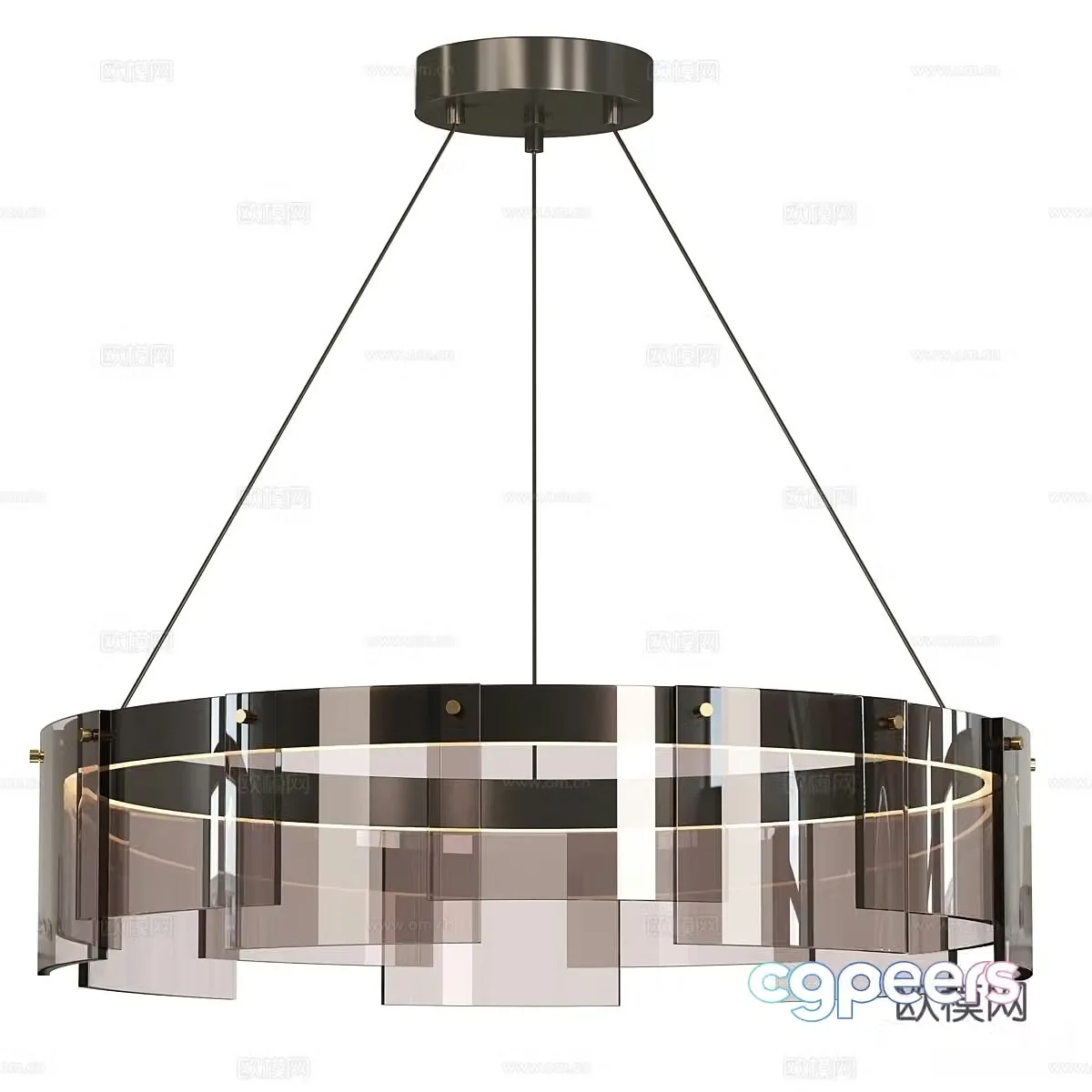 Modern acrylic chandelier 3d model