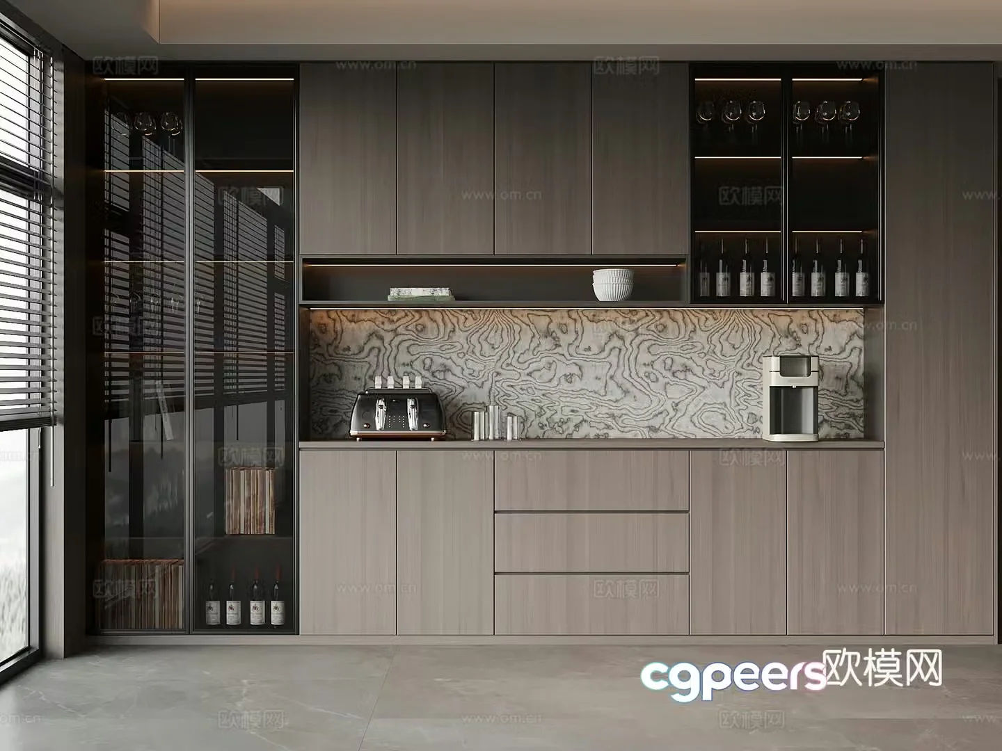 Modern Italian wine cabinet 3D model