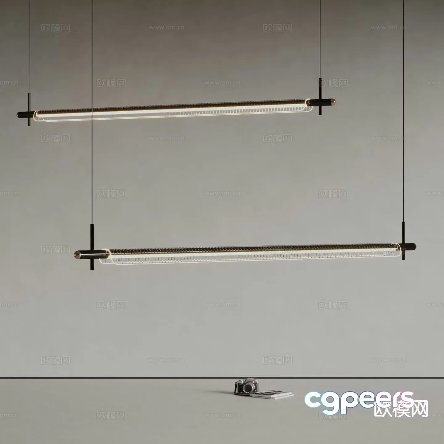 HERMES modern chandelier long chandelier 3d model