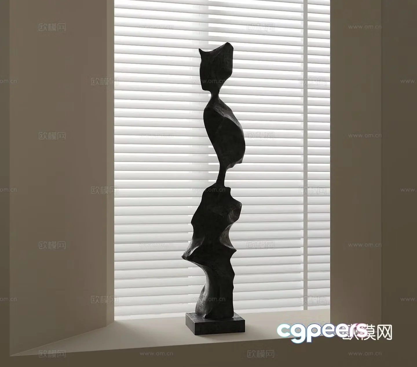 Modern abstract interior sculpture 3d model