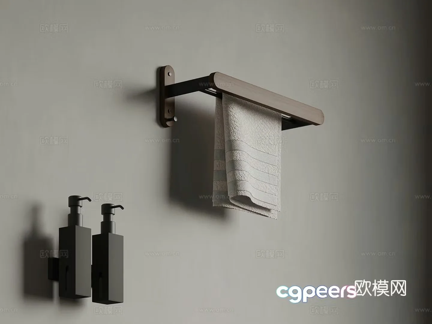 Chinese towel rack soap dispenser shower gel shampoo bathroom small pieces 3D model