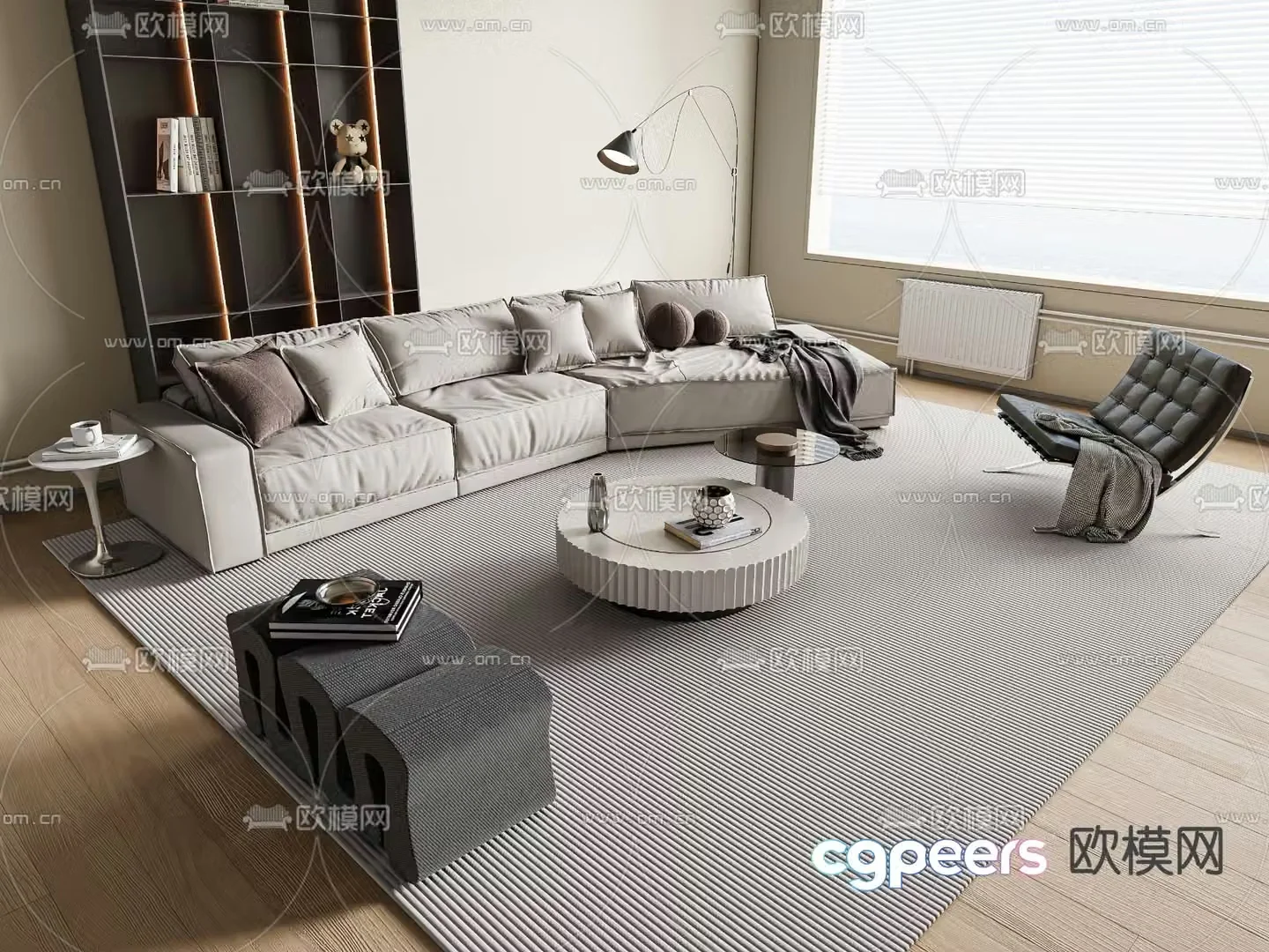 Modern sectional sofa 3d model
